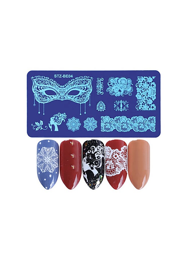 Nail Plates Nail Stamp Templates Metal Manicure Stencils Nail Art Stamping Image Plates for Nail Salon DIY Decoration MEDIUM NSP STZBE04