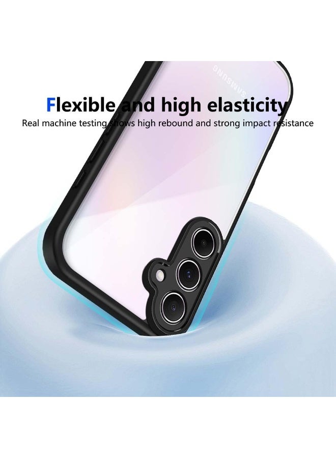 Case for Samsung Galaxy S25 FE 5G, Matte Translucent Back Mobile Phone Case, Military Grade Shockproof Thin Anti-Fingerprint Protective Case, Black - Image 3