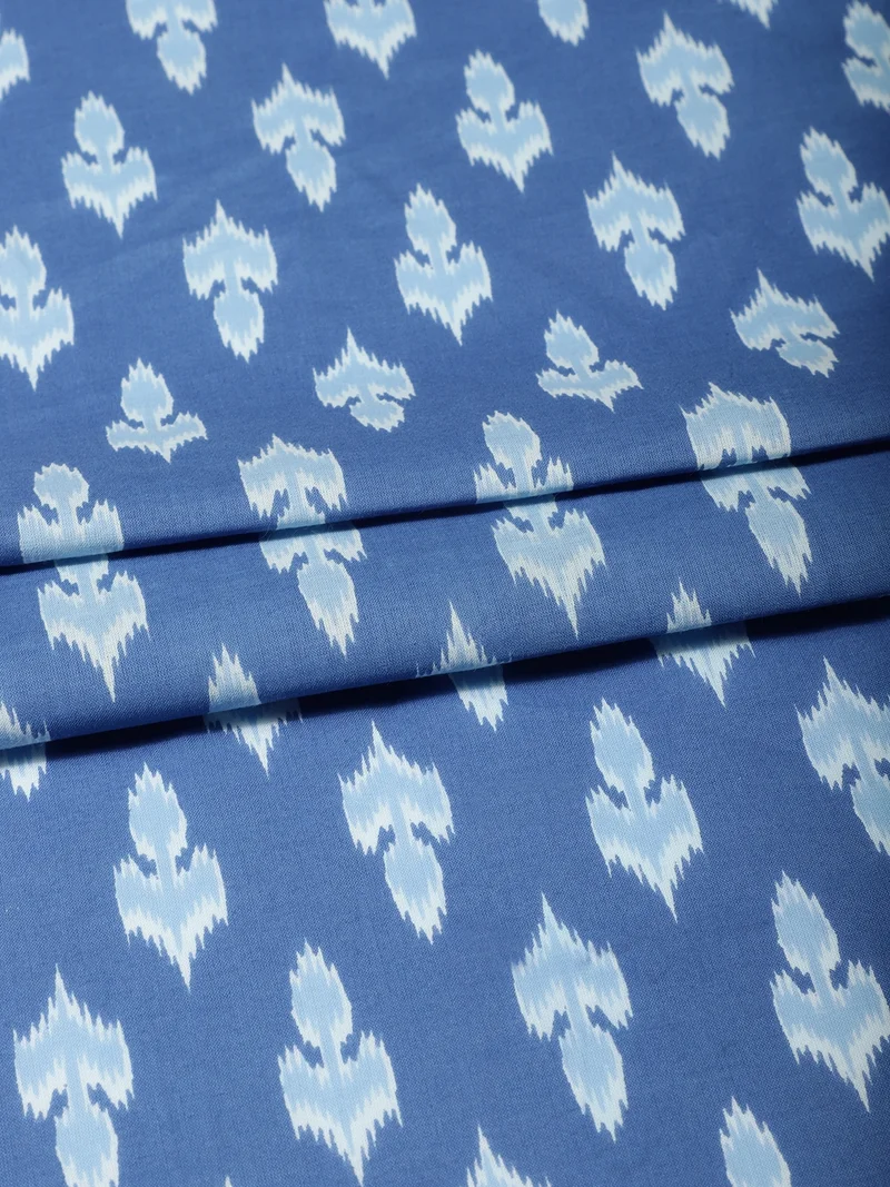 أيه كيه إس Blue Ikat Weave Print Fabric