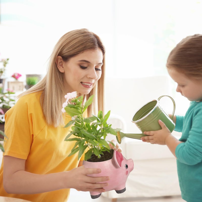 Sixdrop Pig Planter Pot - Boar Utensil Holder Party Accessories - Flower Succulent Plant Pot - Indoor Outdoor Garden Backyard Patio Pig Theme Ceramic - Image 4