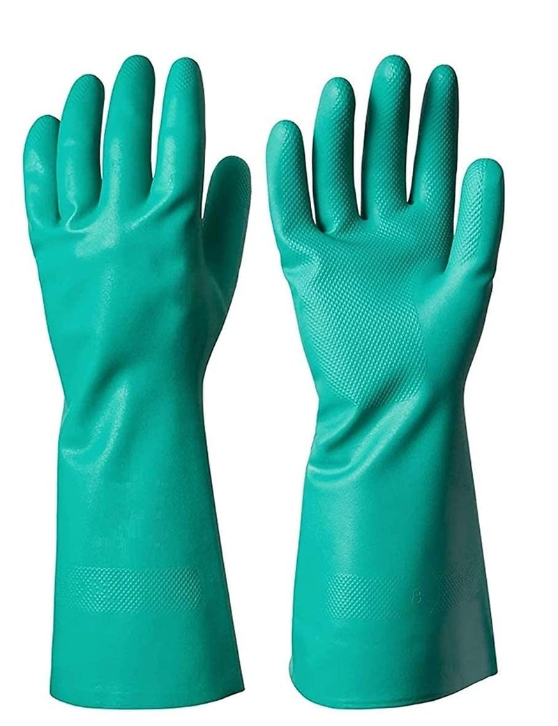 Urban Mediquip® Multipurpose Nitrile Solvent Chemical Resistant Rubber Hand Gloves Industrial Purpose Material Handling Janitorial Construction Activities - Image 1