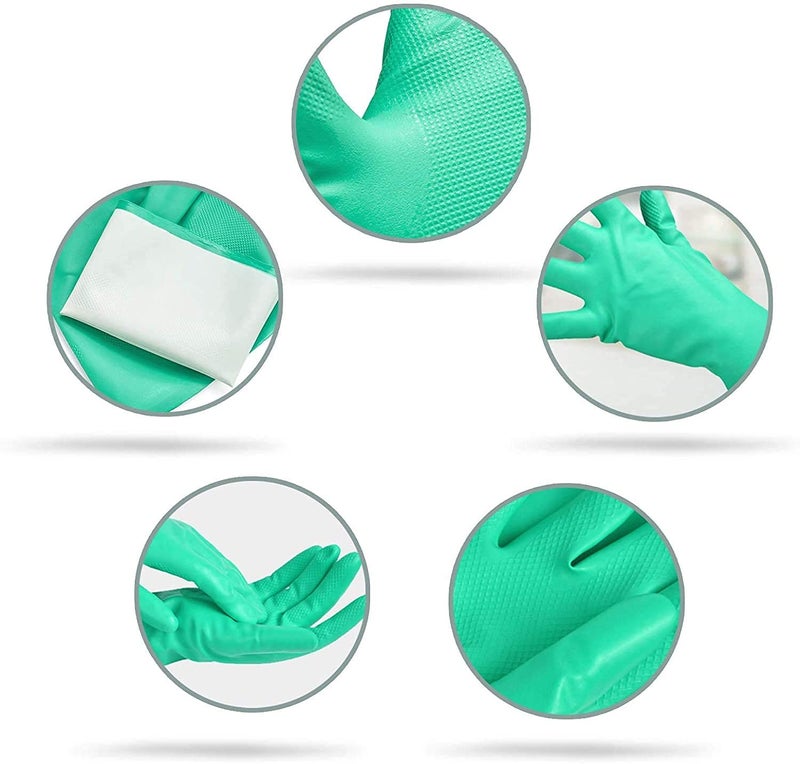 Urban Mediquip® Multipurpose Nitrile Solvent Chemical Resistant Rubber Hand Gloves Industrial Purpose Material Handling Janitorial Construction Activities - Image 2