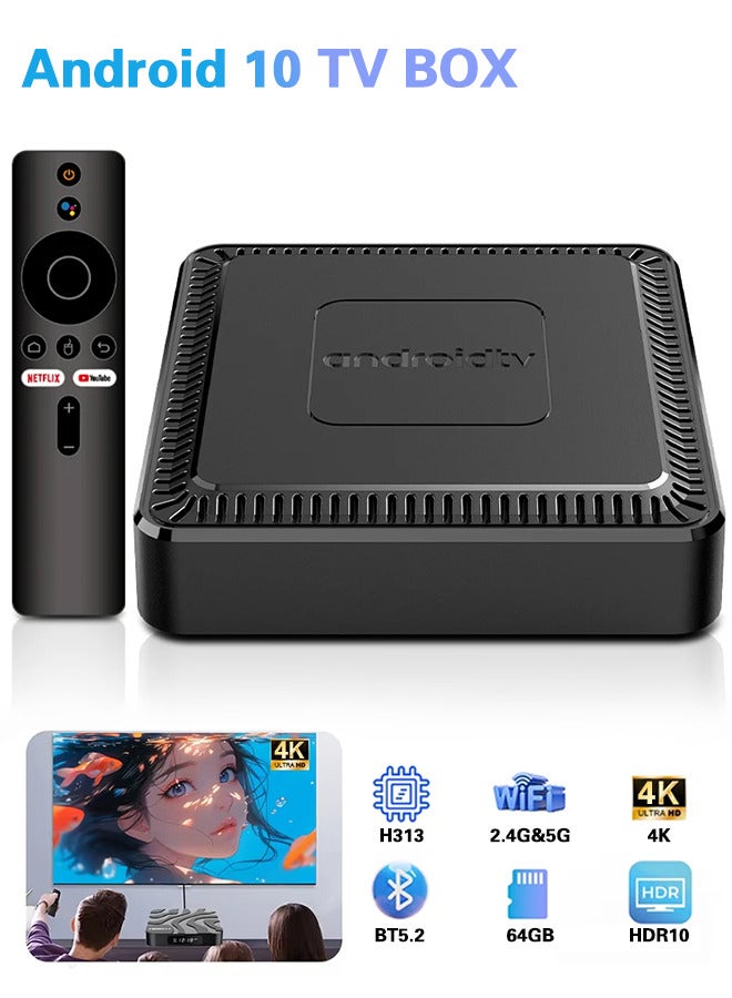 Q7 Android 10 Smart TV Box Support WiFi 6 Voice Control 4K Ultra HD Picture Quality Bluetooth 5.2 Set Top Box  - Image 1