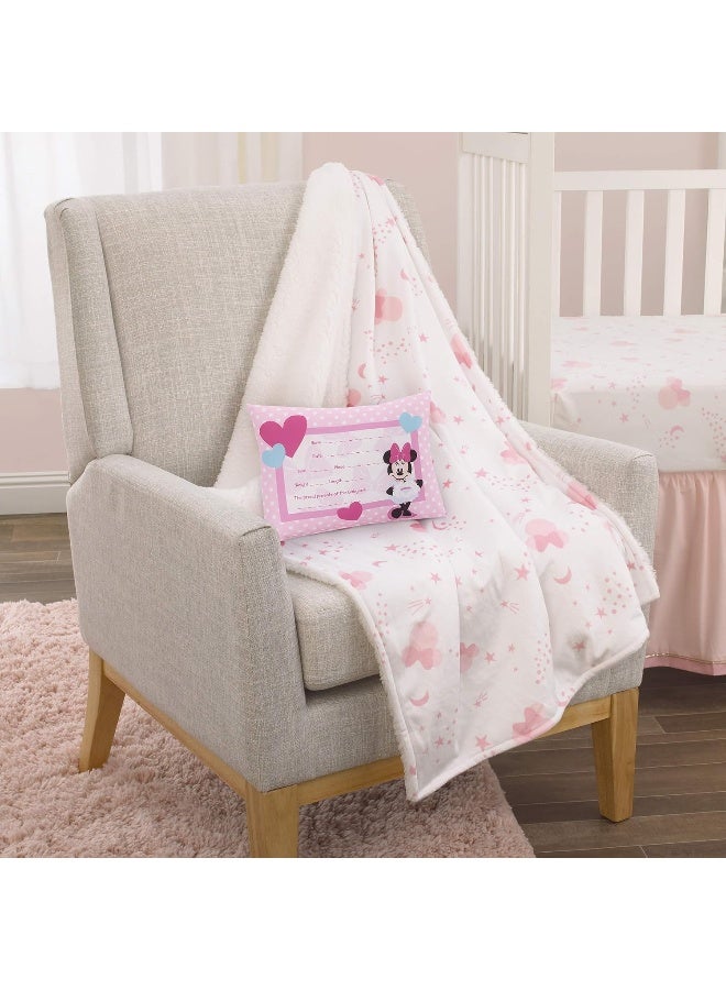 Disney Disney Minnie Mouse Decorative Keepsake Pillow - Personalized Birth Pillow, Pink, White, Teal  - Image 4