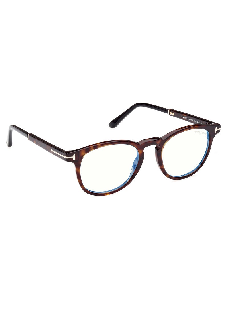 TOM FORD Unisex Round Shape Resin Eyeglass Frames - FT5891-B05649 - Lens Size: 49 Mm - Image 3