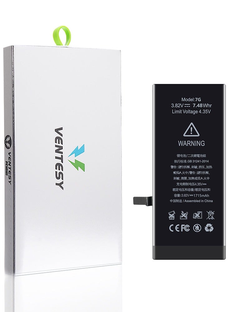 VENTESY Ultra Capacity Battery for Apple iPhone 7 - Black  - Image 2