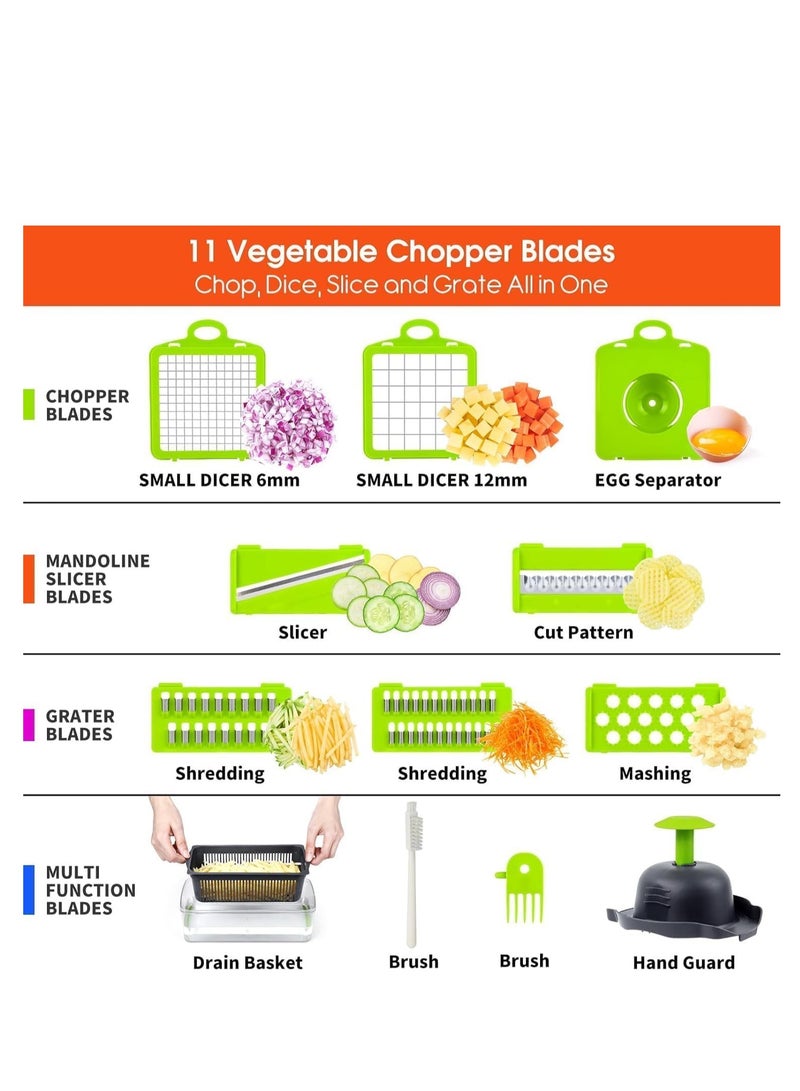 JAJEEK NEW 12-in-1 Vegetable Chopper – Professional Food Chopper, Multifunctional Onion & Veggie Chopper with Container – Slicer, Dicer, Cutter & Mandoline Slicer for Salad, Garlic & Meal Prep - Image 2
