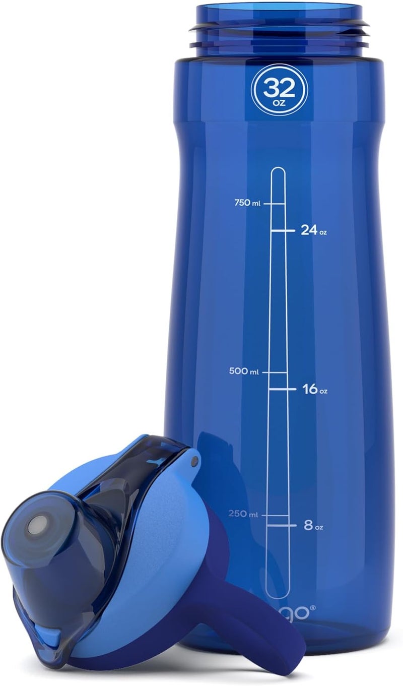Pogo BPA-Free Tritan Plastic Water Bottle with Chug Lid, 32 Oz, Blue - Image 3