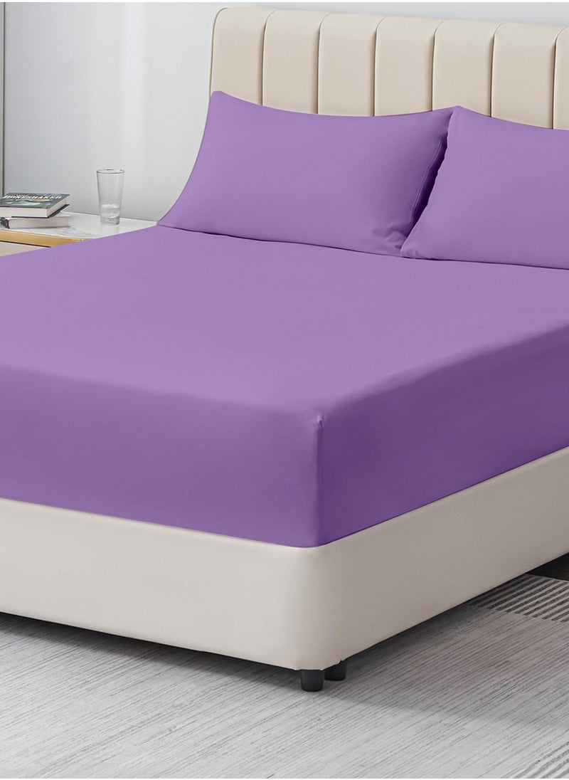 Single Plain Fitted Sheet with 1 Pillow Case 90 x 190 Cm Lavender - pzsku/Z929CC77958442C3AD869Z/45/_/1726138585/42044d1d-c4d1-4626-b1e9-fd98c5f6155f