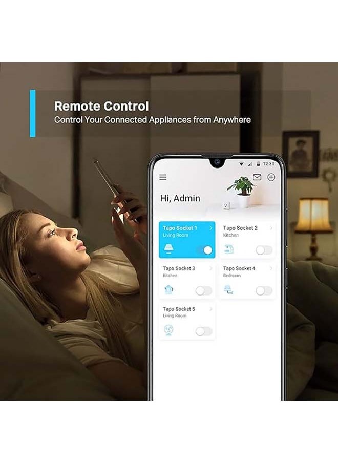 tapo - Smart Plug Wi-Fi Outlet, Works With Amazon Alexa (Echo And Echo Dot), Google Home, Wireless Smart Socket, Device Sharing, Without Energy Monitoring, No Hub Required (Tapo P100) - Image 1