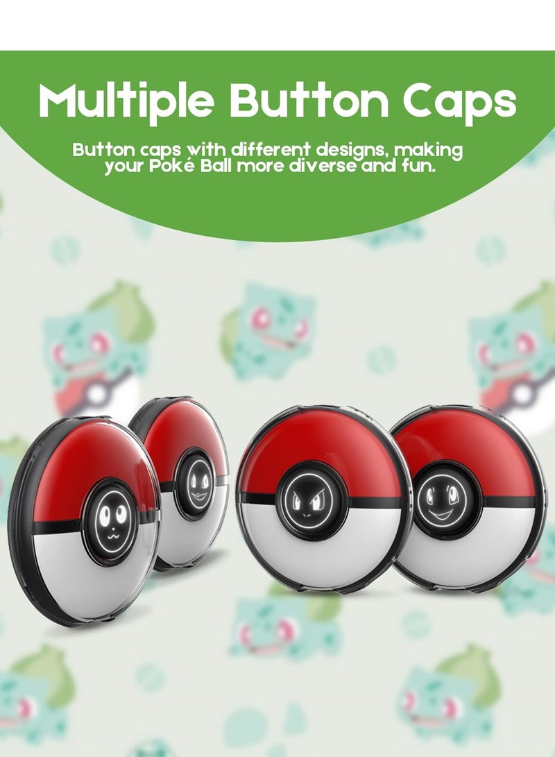 Excefore Protective Case for Pokémon GO Plus + 2023, Transparent Hard PC Shockproof Crystal Cover Case for Poke Ball Go Plus with Button Caps and Wrist Strap, and Assistive Pick - 1 Pack - Image 4
