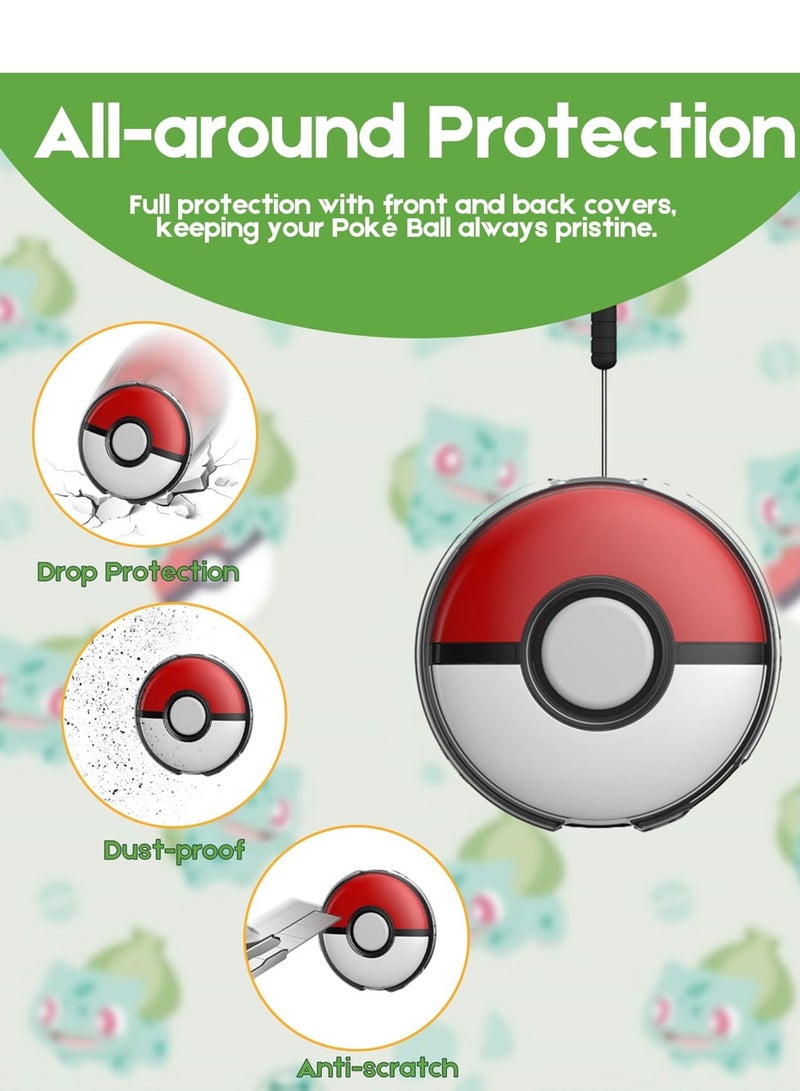 Excefore Protective Case for Pokémon GO Plus + 2023, Transparent Hard PC Shockproof Crystal Cover Case for Poke Ball Go Plus with Button Caps and Wrist Strap, and Assistive Pick - 1 Pack - Image 2