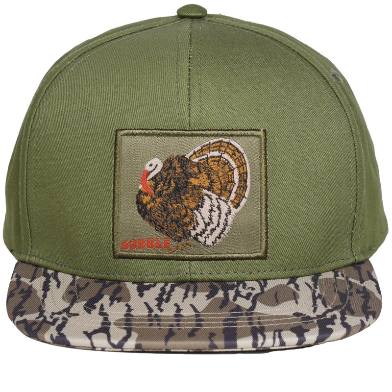EDTREK Elite Youth Country Hat for Big Kids - Boys Snapback Hat with Flat Brim (Gobble - Olive Bottomland Camo) - Image 1
