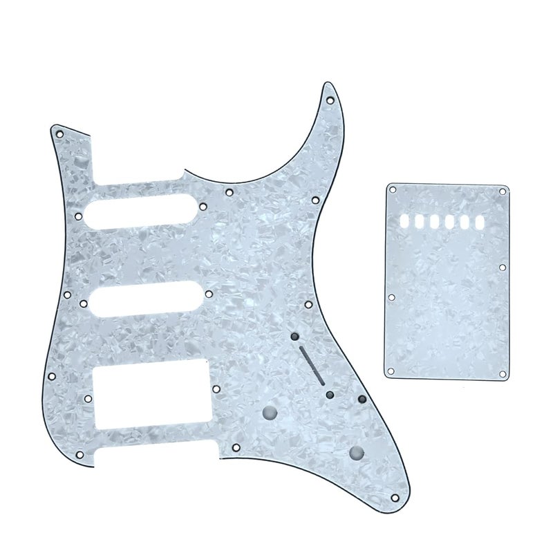 KAISH Guitar HSS Pickguard and Tremolo Trem Cover Back Plate fits Yamaha PACIFICA Guitar White Pearl - Image 1