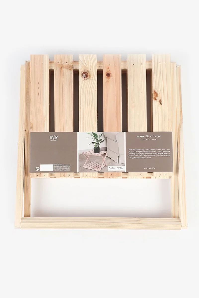 موي موتشو طاولة جانبية خشبية . ×  × . سم، لون بني فاتح