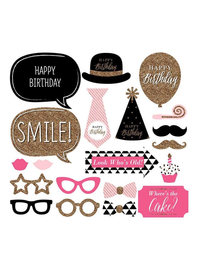 NIBEMINENT 20-Piece Happy Birthday Photo Booth Props - Image 1