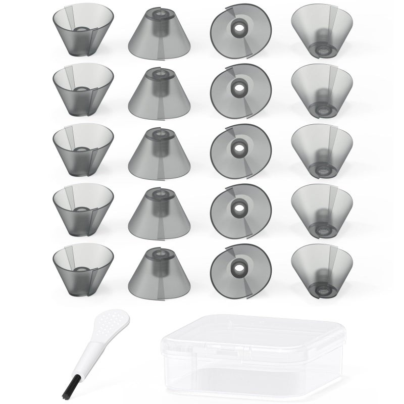 MicroEar Hearing aid Tulip Domes for Resound Sure fit Standard Receiver BTE Hearing Amplifier Replacement Semi Open Earbuds with Carry Case (20pcs Pack) - Image 1