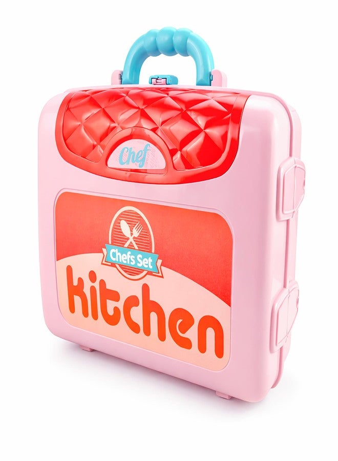 VGRASSP Little Chef Cooking Set Kitchen Play Set Toy for Kids with Utensils Vegetables Portable Storage Case - Pretend and Role Play Toy for Boys Girls Toddlers - Multicolor - Image 5