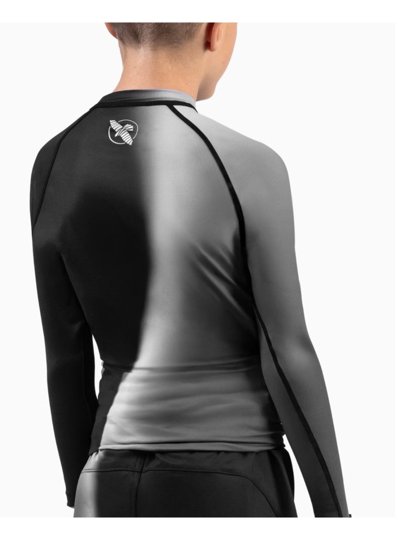 HAYABUSA Youth Longsleeve Rashguard – Black | Kids Compression Top - Image 1