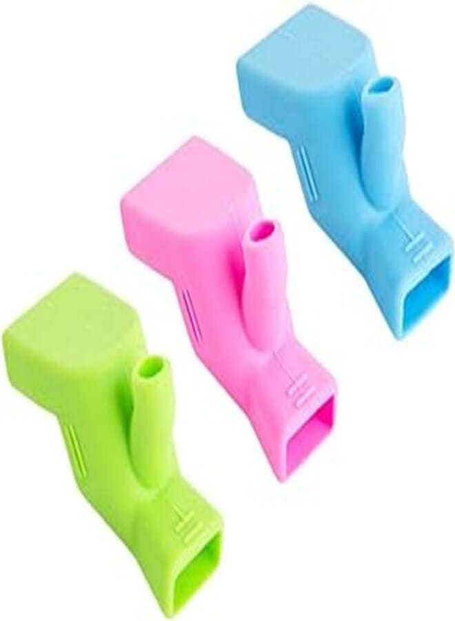 MILISTEN 3pcs Faucet Extender Baby Children Faucets Guide Sink Extender Silicone Hand Washing Water Diverter for Toddlers Kids Green Blue Pink