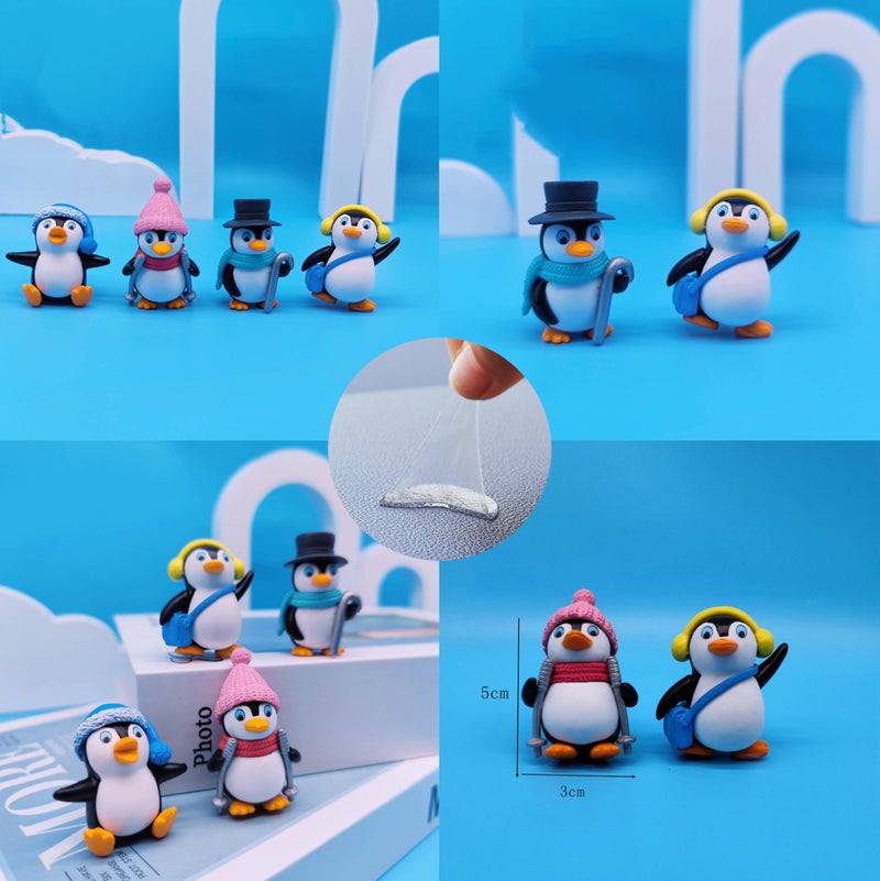 Spiaty Winter Penguin Home, Car and Office Decor Figurine (Small, Multi, Set of 4) - Image 2
