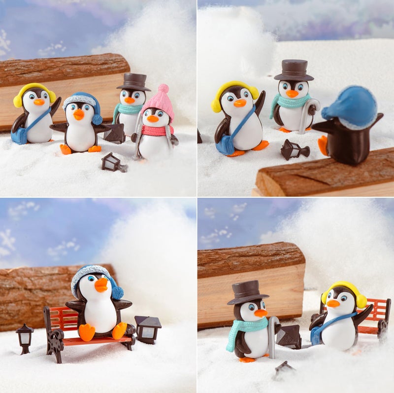 Spiaty Winter Penguin Home, Car and Office Decor Figurine (Small, Multi, Set of 4) - Image 4