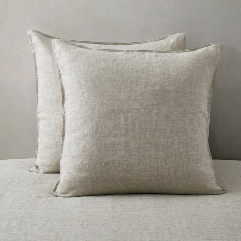 ATLINIA 100% Linen Pillowcases Set of 2, Euro Size 26" x 26" Pillow Case, Linen Pillow Sham - Image 1