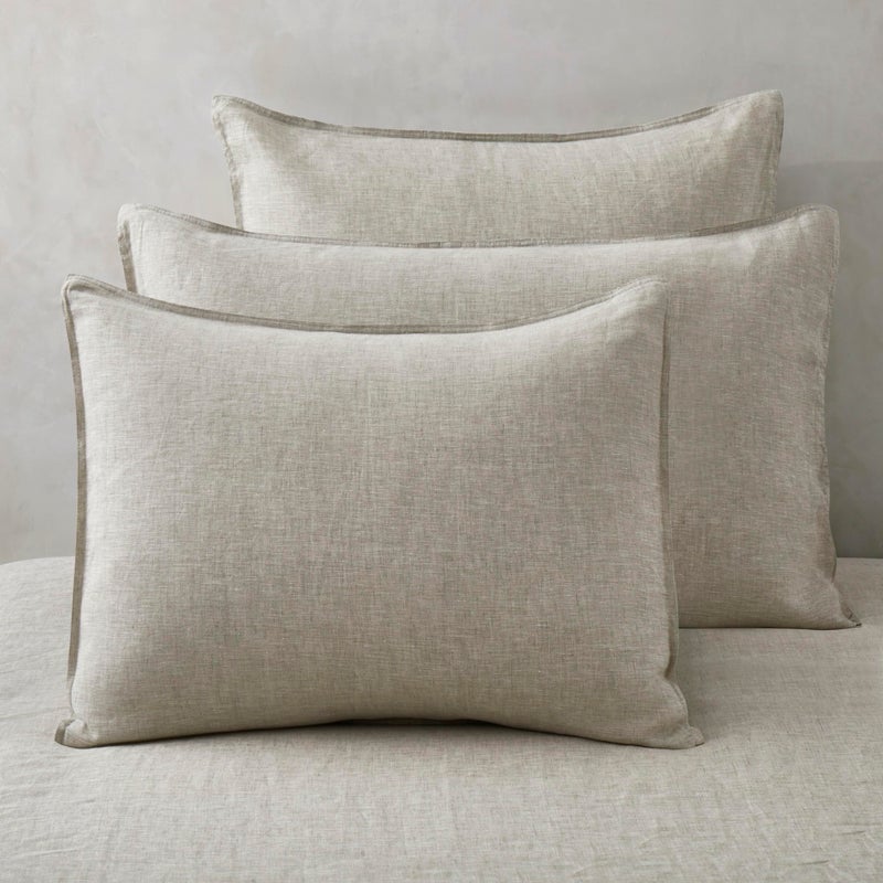 ATLINIA 100% Linen Pillowcases Set of 2, Euro Size 26" x 26" Pillow Case, Linen Pillow Sham - Image 3