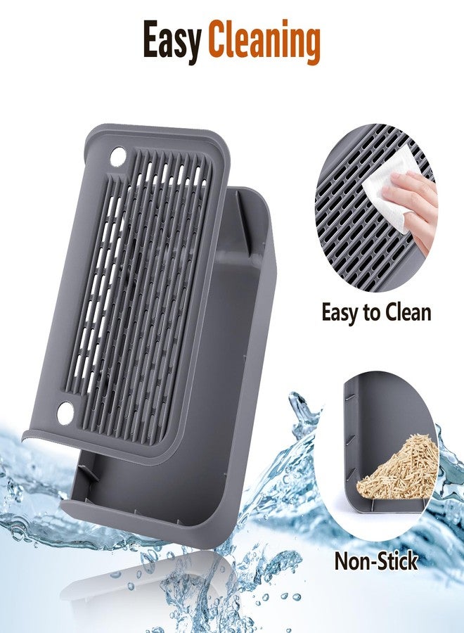 Bartuke Bartuke Cat Litter Box Step, Cat Litter Ramp Mat with Filter Function for Self-Cleaning Litter Box, Easy to Clean, Cats Pedal Step Stool Ideal for Kitten & Elderly Cats (Dark Grey) - Image 5