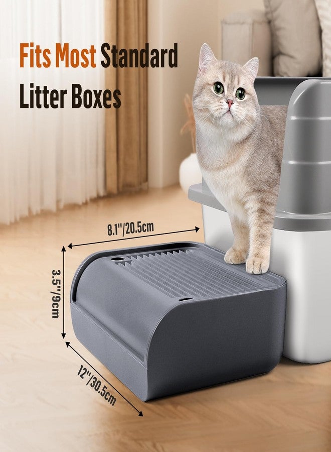 Bartuke Bartuke Cat Litter Box Step, Cat Litter Ramp Mat with Filter Function for Self-Cleaning Litter Box, Easy to Clean, Cats Pedal Step Stool Ideal for Kitten & Elderly Cats (Dark Grey) - Image 2