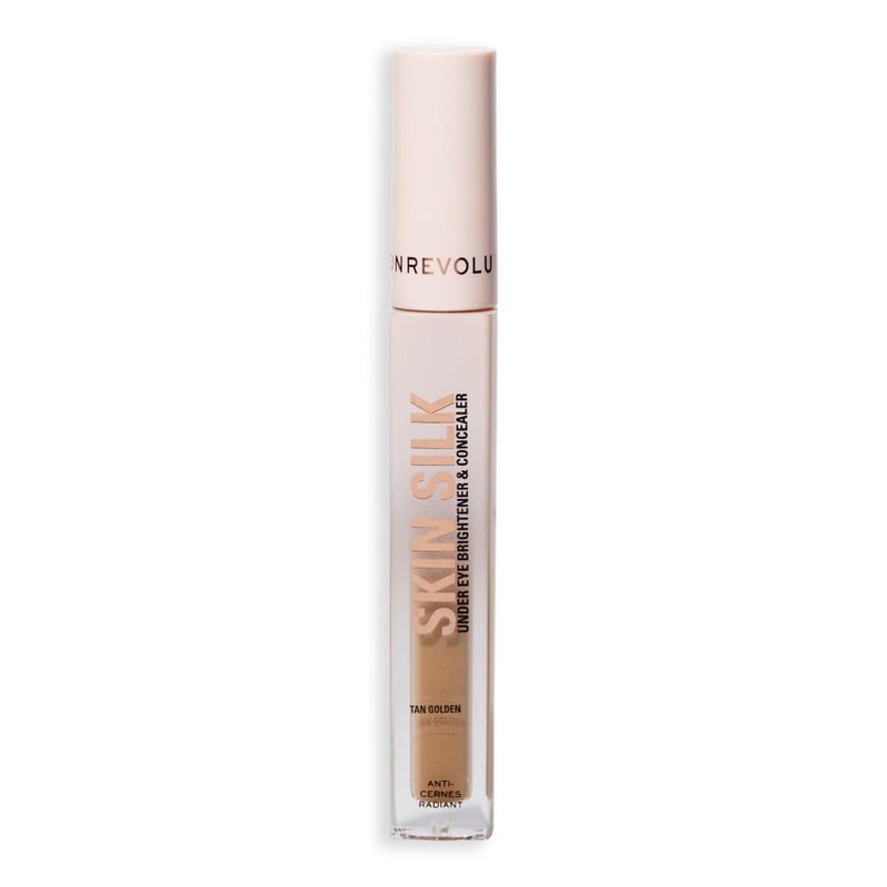 Revolution Skin Silk Radiant Serum Under-Eye Brightener & Concealer – Tan Golden - Image 2