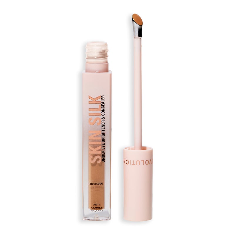 Revolution Skin Silk Radiant Serum Under-Eye Brightener & Concealer – Tan Golden - Image 1