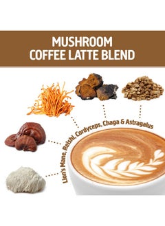 Om Mushroom Superfood Coffee Latte Blend Mushroom Powder Single Serve 10 Count Lion Mane Cordyceps Reishi Chaga Energy & Mental Clarity Support Supplement  - Image 3