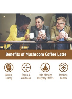 Om Mushroom Superfood Coffee Latte Blend Mushroom Powder Single Serve 10 Count Lion Mane Cordyceps Reishi Chaga Energy & Mental Clarity Support Supplement  - Image 4