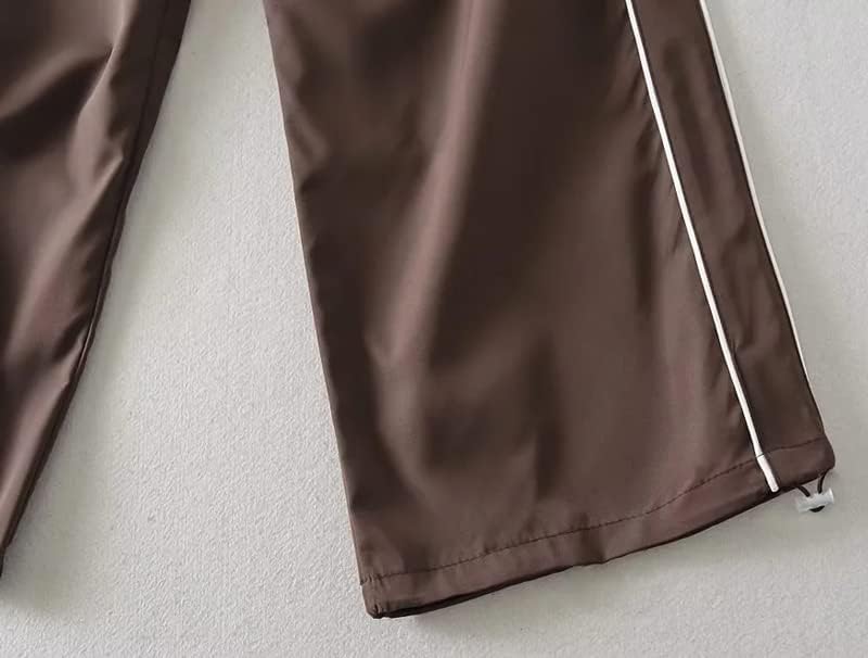 XPONNI Track Pants Women Baggy Y2k Fall Fashion 2022 Fall Pants for Women 2022 (Brown,S,Small) - Image 4