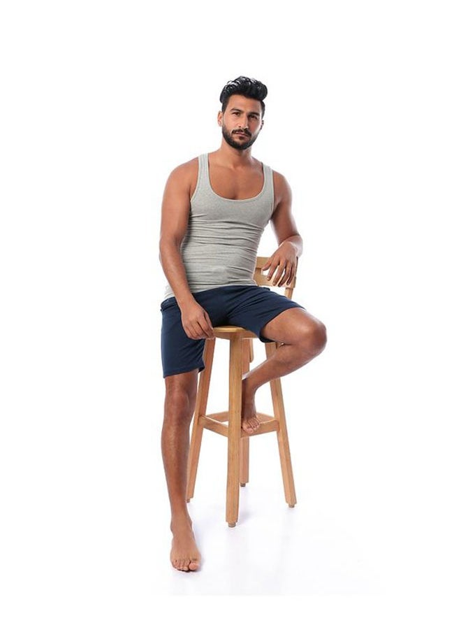 DICE 3-Piece Cotton Sleeveless Undershirt Set Navy/Grey/Black  - Image 5