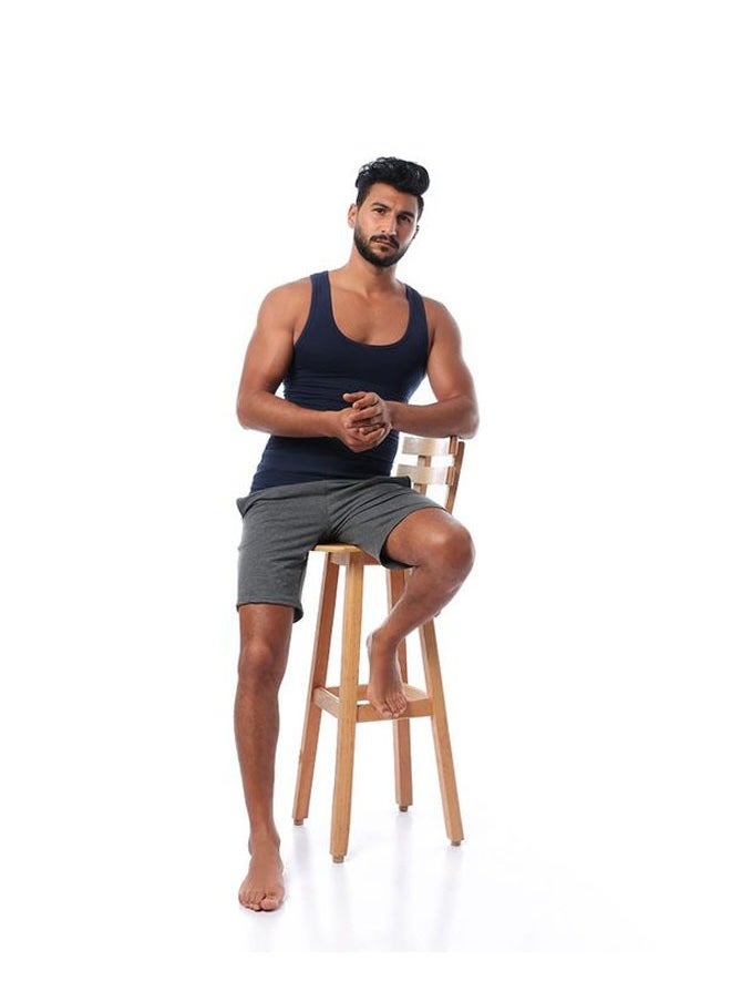 DICE 3-Piece Cotton Sleeveless Undershirt Set Navy/Grey/Black  - Image 3