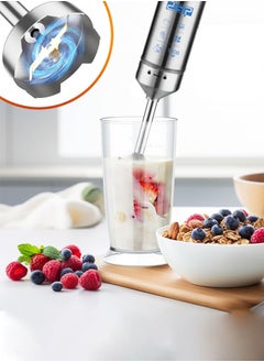 DSP 4 IN 1 Hand Blender,Immersion Blender Handheld for Kitchen,Emulsion Blender Handheld with Titanium Blades,1500W Electric Hand Mixer with BPA Free Attachments:Chopper Bowl,Whisk,Measuring Cup,KM1172  - Image 2