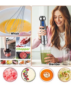DSP 4 IN 1 Hand Blender,Immersion Blender Handheld for Kitchen,Emulsion Blender Handheld with Titanium Blades,1500W Electric Hand Mixer with BPA Free Attachments:Chopper Bowl,Whisk,Measuring Cup,KM1172  - Image 3