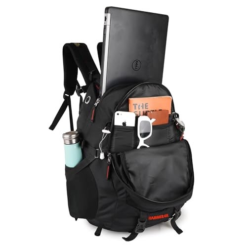 Half Moon 45L Hammer Waterproof 4 Compartment Rucksack/Trekking Bag For Mens | With 17.3" Laptop Compartment & Rain Cover | 1 Year Warranty | For Hiking, Travel Backpack For Boys & Girls (Black) - Image 3