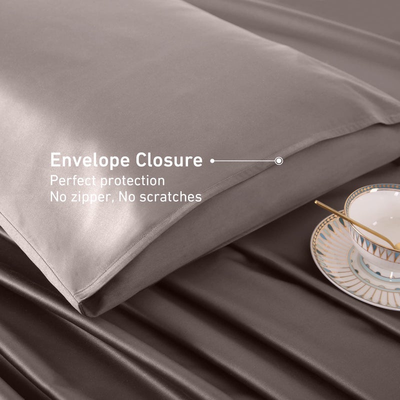 Leeden Body Pillow Cover, 100% Cotton, 800 Thread Count, Soft Breathable Long Pillow Case, Envelope Closure (Light Taupe,21"x 54") - Image 5