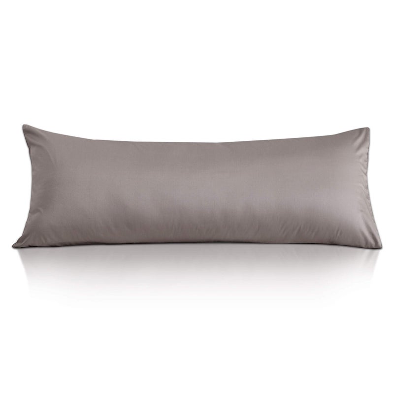 Leeden Body Pillow Cover, 100% Cotton, 800 Thread Count, Soft Breathable Long Pillow Case, Envelope Closure (Light Taupe,21"x 54") - Image 1