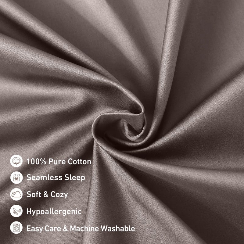 Leeden Body Pillow Cover, 100% Cotton, 800 Thread Count, Soft Breathable Long Pillow Case, Envelope Closure (Light Taupe,21"x 54") - Image 4
