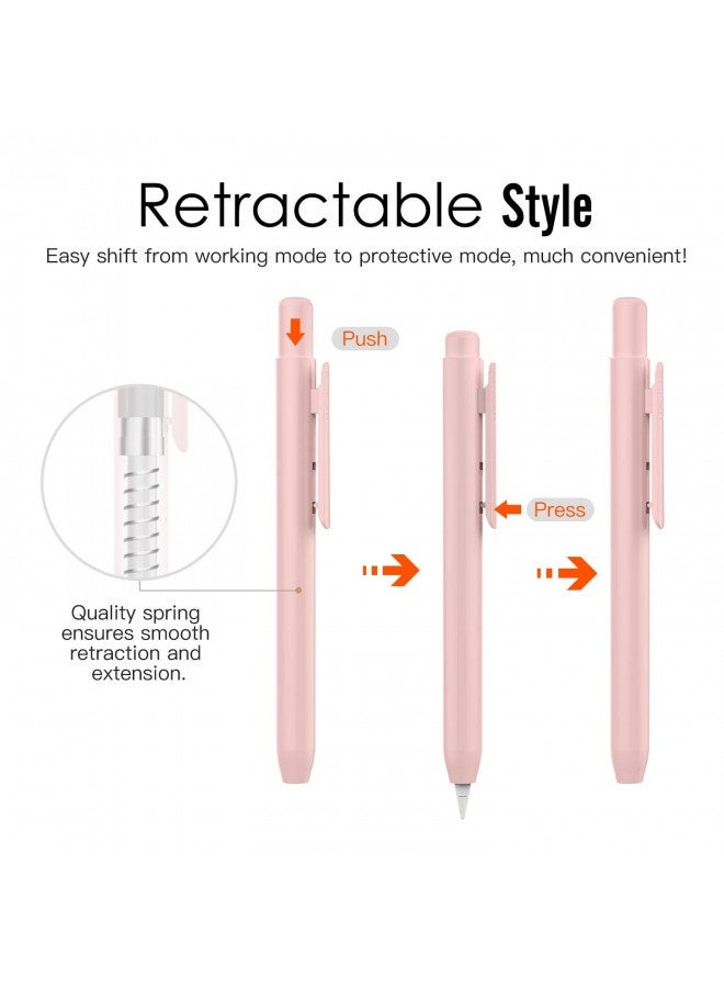 Moko Holder Case For Apple Pencil 1St Generation, Retractable Apple Pencil 1St Case Protective Ipad Pencil Sleeve Skin Cover With Sturdy Clip, Pink - Image 1