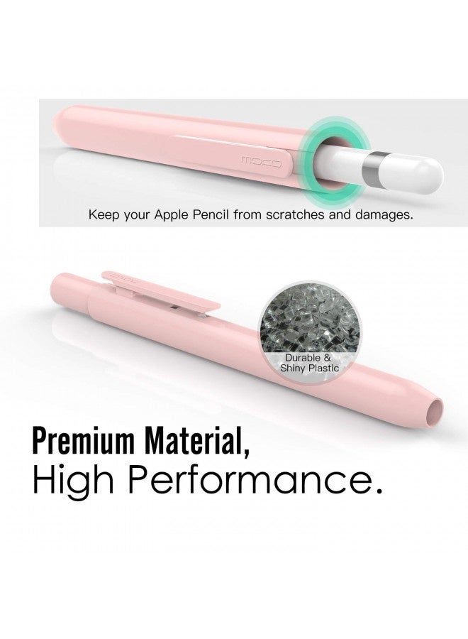 Moko Holder Case For Apple Pencil 1St Generation, Retractable Apple Pencil 1St Case Protective Ipad Pencil Sleeve Skin Cover With Sturdy Clip, Pink - Image 4