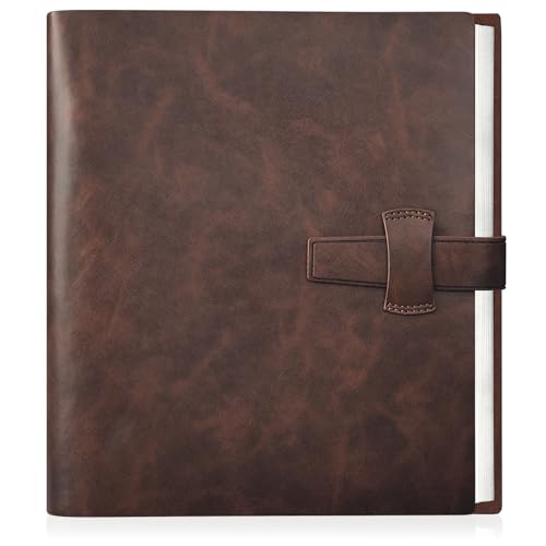 Artmag Photo Album 4x6 200 Photos, Thick Leather Cover Picture Album with 30 PCS Kraft Writing Paper Holds 200 Horizontal Photos for Family Wedding Anniversary (Brown) - Image 1
