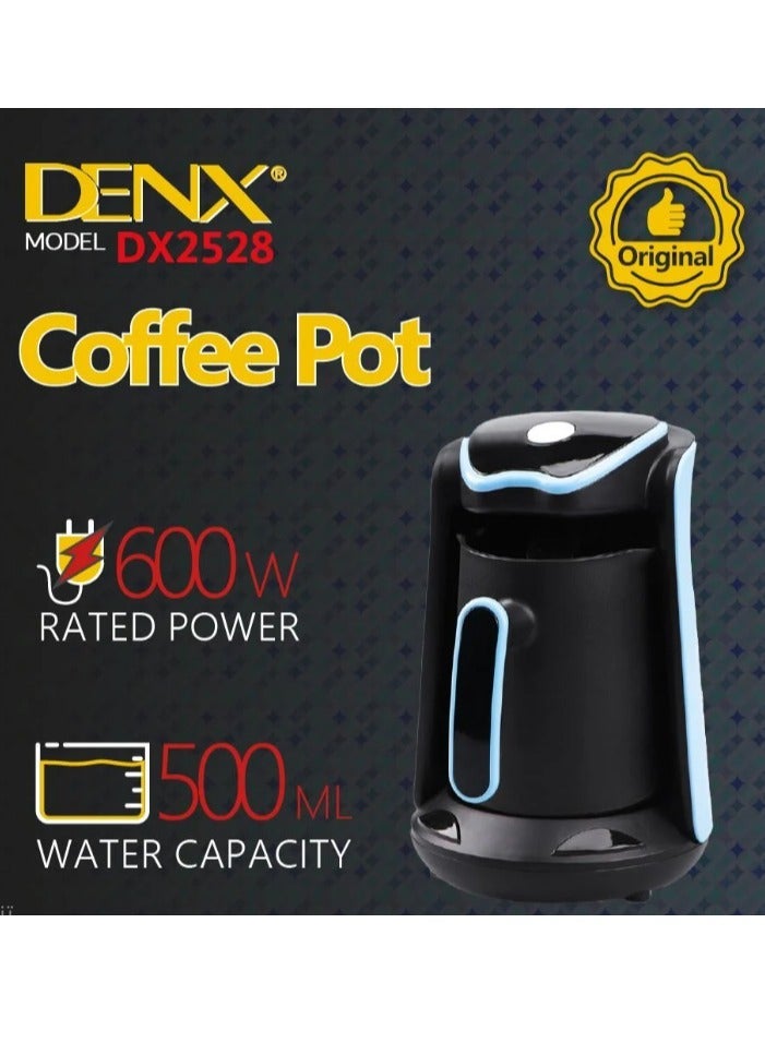 Denx Turkish Coffee Maker Can Make Upto 4 Cups of Coffee in 4 Minutes or Less 600W Black DX2528 - Image 1