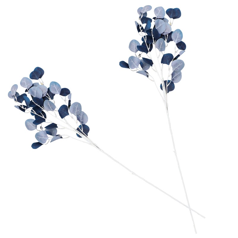 2pcs Imitation Plant Lifelike Eucalyptus Leaves Branch Flower Arrangement Photo Props Decor for Living Room Office Car ( ) - Image 1