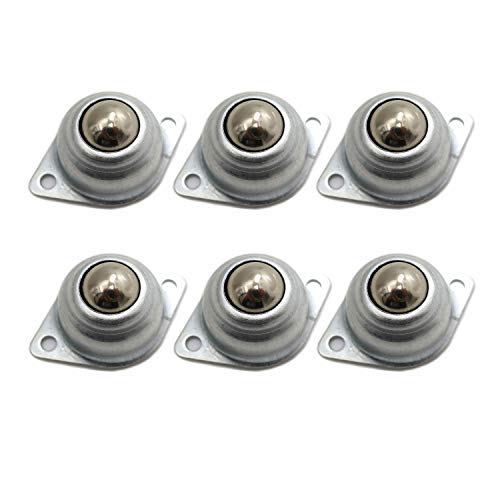 DGQ 5/8" Swivel Ball Caster Roller Transfers Set of 6 Swivel Ball Castor Furniture Trolley Screw Mounted Round Casters - Image 1