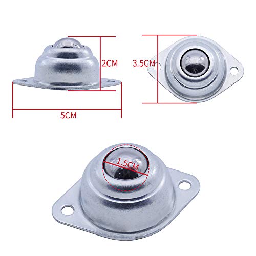 DGQ 5/8" Swivel Ball Caster Roller Transfers Set of 6 Swivel Ball Castor Furniture Trolley Screw Mounted Round Casters - Image 4